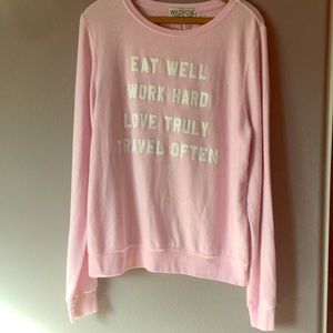 Wildfox M Sweater Eat Well Work Hard